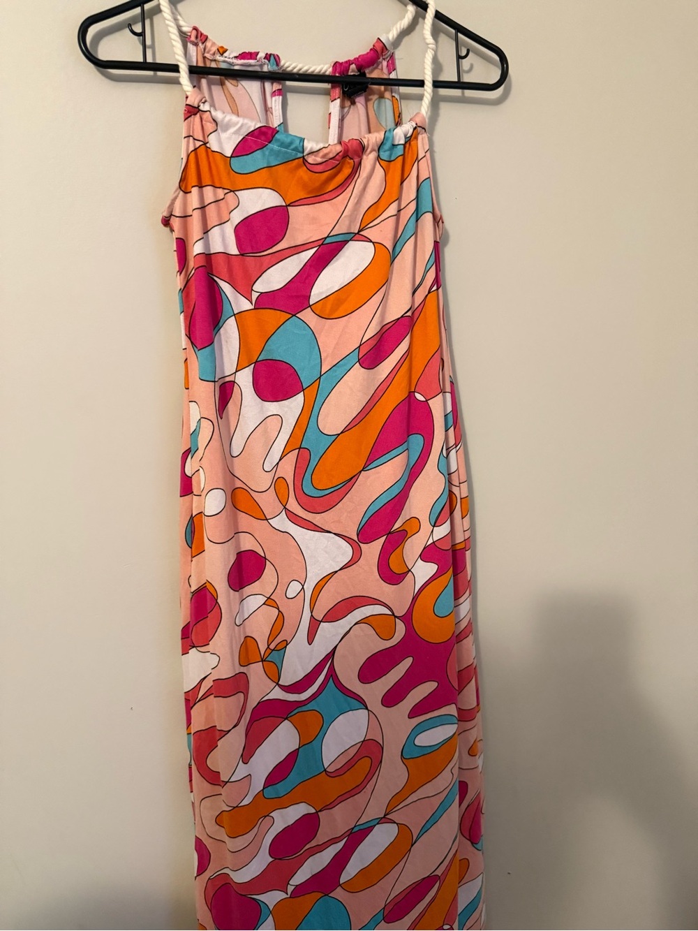 Women’s Pink Multi-Color Summer Maxi Dress - Picture 4 of 5